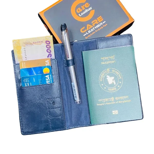 Care Leather Passport Holder (MFP Navy Blue)