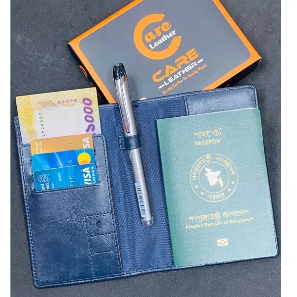 Care Leather Passport Holder (MFP Navy Blue)
