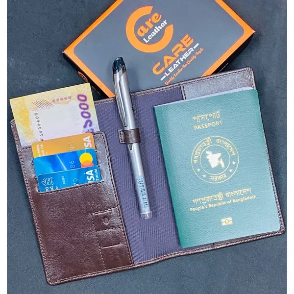 Care Leather Passport Holder (MFP Chocolate 03)