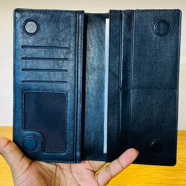 M2 Magnet Leather Long wallet Black