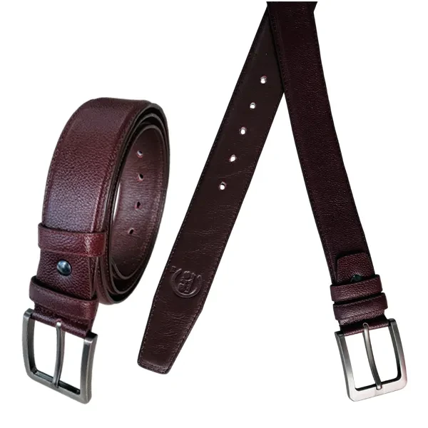 Classic Dark Maroon Care Leather Belt For Men