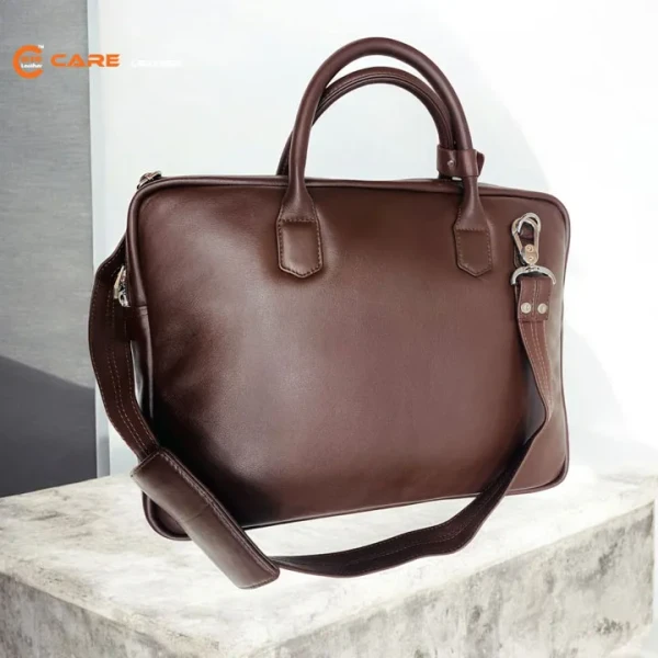 Care Leather Laptop Bag Chocolate
