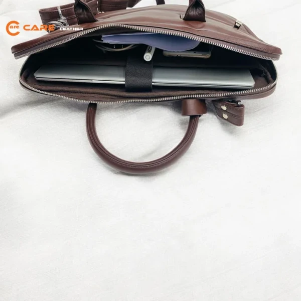 Care Leather Laptop Bag Chocolate