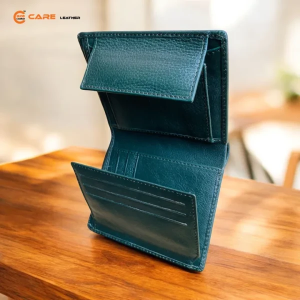 Genuine Leather Bi-Fold Wallet (Olive Green SW22)
