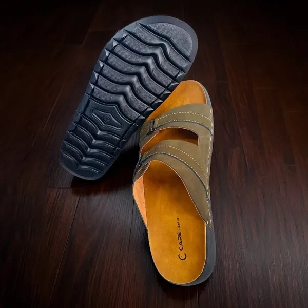 Men’s Comfort Dual-Strap Soft Leather Sandal (Olive S24)