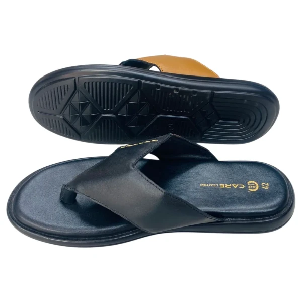 Men’s Black Leather Sandal SB-S26 Budget King