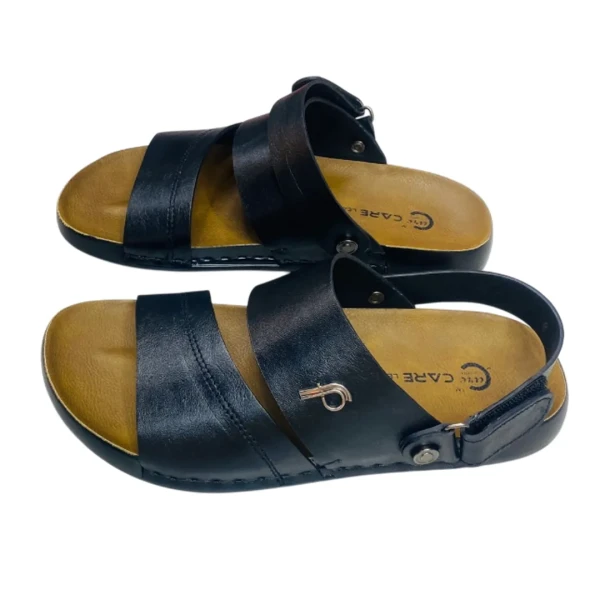 Mens fashionable Style Double Belt Casual Sandal Black SB27