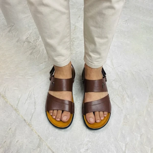 Mens fashionable Style Double Belt Casual Sandal Black SC27
