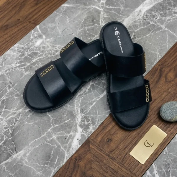 Care Leather Lucas Men's sandal - Black  (S34)