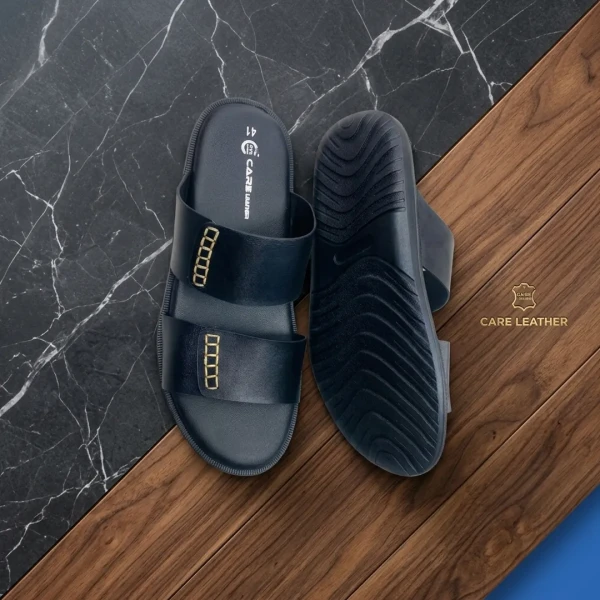 Care Leather Lucas Men's sandal - Black  (S34)