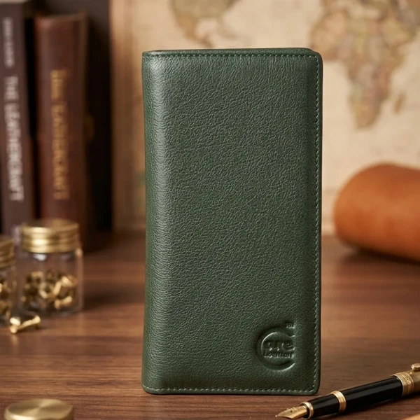 Cae Leather Double Chamber M2 Green Mobile Zipper Wallet