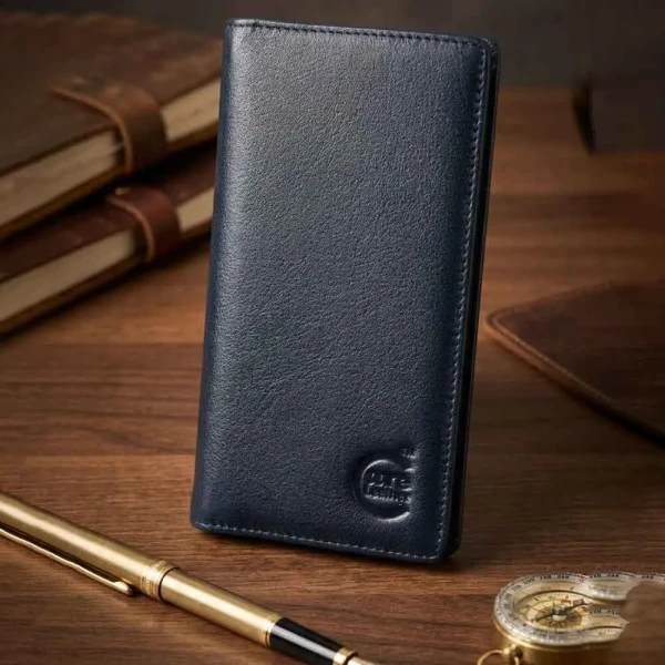 Care Leather Double Chamber M2 Black Mobile Zipper Wallet